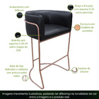 Kit 03 Banquetas Alta Com Encosto Betina Base Cobre Corano Pr