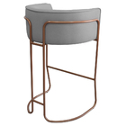 Kit 03 Banquetas Alta Com Encosto Betina Base Cobre Poliéster