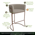 Kit 03 Banquetas Alta Com Encosto Betina Base Cobre Poliéster
