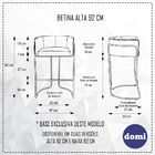 Kit 03 Banquetas Alta Com Encosto Betina Base Cobre Poliéster