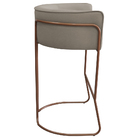 Kit 03 Banquetas Alta Com Encosto Betina Base Cobre Poliéster