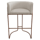 Kit 03 Banquetas Alta Com Encosto Betina Base Cobre Poliéster