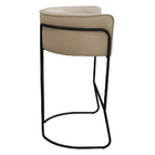 Kit 03 Banquetas Alta Com Encosto Betina Base Preto Linho Are