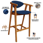 Kit 03 Banquetas Alta Cozinha Bancada Bar Sala De Jantar Fixa