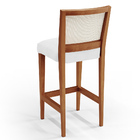 Kit 03 Banquetas Alta Cozinha Sala De Jantar Encosto Tela Bra