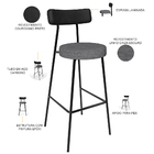 Kit 03 Banquetas Alta Cozinha Sala Jantar Milão L02 Couríssim