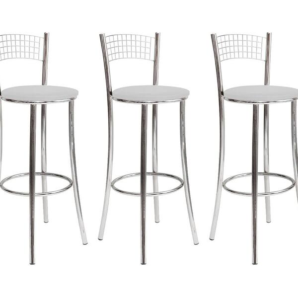 Kit 03 Banquetas Alta Gabi Cromado Bq11c Hks Milani Store