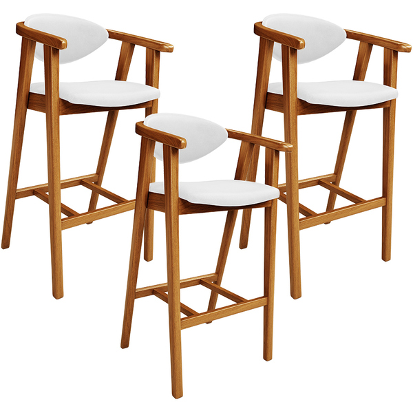 Kit 03 Banquetas Alta Para Cozinha Bancada Bar Sala De Jantar