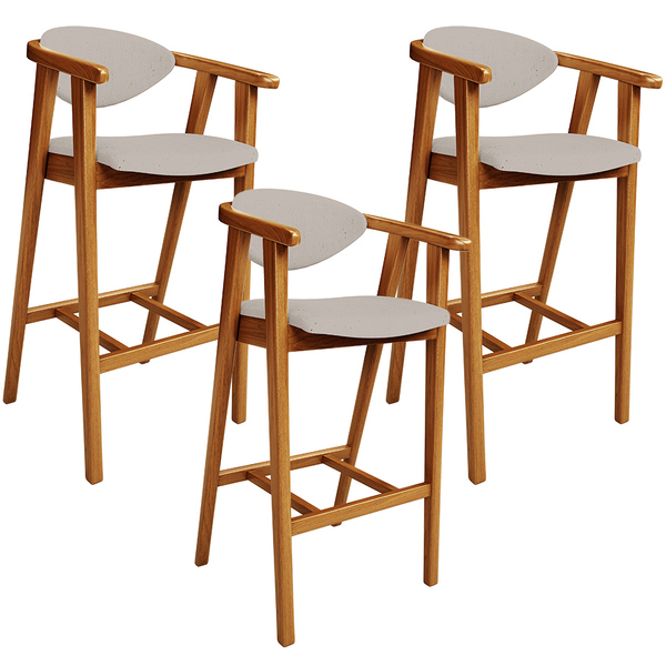 Kit 03 Banquetas Alta Para Cozinha Bancada Bar Sala De Jantar