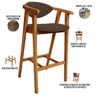 Kit 03 Banquetas Alta Para Cozinha Bancada Bar Sala De Jantar