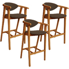 Kit 03 Banquetas Alta Para Cozinha Bancada Bar Sala De Jantar