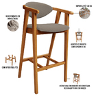 Kit 03 Banquetas Alta Para Cozinha Bancada Bar Sala De Jantar