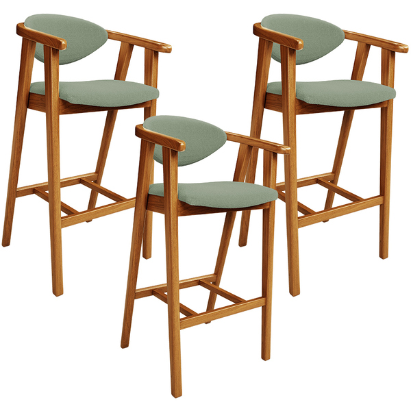 Kit 03 Banquetas Alta Para Cozinha Bancada Bar Sala De Jantar