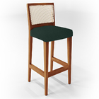 Kit 03 Banquetas Alta Para Cozinha Encosto Em Tela Branco Zio