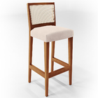 Kit 03 Banquetas Alta Para Cozinha Encosto Em Tela Branco Zio