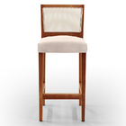 Kit 03 Banquetas Alta Para Cozinha Encosto Em Tela Branco Zio