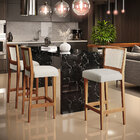 Kit 03 Banquetas Alta Para Cozinha Encosto Em Tela Branco Zio