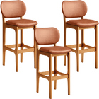 Kit 03 Banquetas Alta Para Cozinha Madeira Fixa Betta L02 Imb