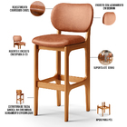 Kit 03 Banquetas Alta Para Cozinha Madeira Fixa Betta L02 Imb