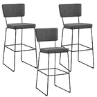 Kit 03 Banquetas Alta Para Cozinha Sala Base Em Aço Fixa Alla