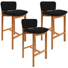 Kit 03 Banquetas Alta Para Cozinha Sala De Jantar Bar Dara L0