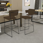 Kit 03 Banquetas Alta Para Cozinha Sala De Jantar Base Em Aço