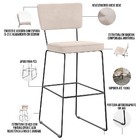 Kit 03 Banquetas Alta Para Cozinha Sala De Jantar Base Em Aço