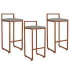 Kit 03 Banquetas Alta Para Cozinha Sala De Jantar Hanna L02 B
