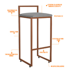 Kit 03 Banquetas Alta Para Cozinha Sala De Jantar Hanna L02 B