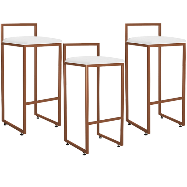 Kit 03 Banquetas Alta Para Cozinha Sala De Jantar Hanna L02 B