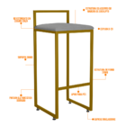 Kit 03 Banquetas Alta Para Cozinha Sala De Jantar Hanna L02 D