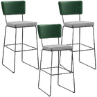 Kit 03 Banquetas Altas Bar Sala De Jantar Fixa Allana L02 Fac