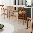 Kit 03 Banquetas Altas Cozinha Bancada Bar Sala De Jantar Est