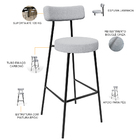 Kit 03 Banquetas Altas Cozinha Bar Sala De Jantar Em Aço Milã