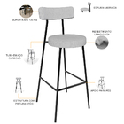 Kit 03 Banquetas Altas Cozinha Bar Sala De Jantar Em Aço Milã