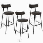 Kit 03 Banquetas Altas Cozinha Sala De Jantar Estrutura Em Aç