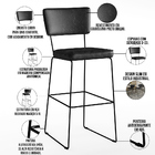 Kit 03 Banquetas Altas Cozinha Sala Jantar Base Em Aço Fixa A