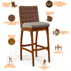 Kit 03 Banquetas Altas Cozinha Sala Jantar Fixa Mila L02 Cour