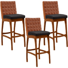 Kit 03 Banquetas Altas Cozinha Sala Jantar Fixa Mila L02 Cour