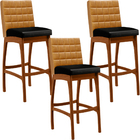 Kit 03 Banquetas Altas Cozinha Sala Jantar Fixa Mila L02 Cour