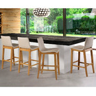 Kit 03 Banquetas Altas Estofada Para Cozinha Sala De Jantar F