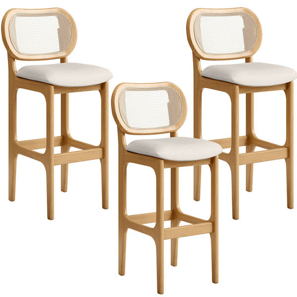 Kit 03 Banquetas Altas Para Cozinha Bancada Sala Tela Betta F