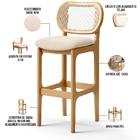 Kit 03 Banquetas Altas Para Cozinha Bancada Sala Tela Betta F