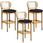 Kit 03 Banquetas Altas Para Cozinha Bancada Sala Tela Betta F