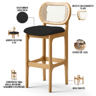 Kit 03 Banquetas Altas Para Cozinha Bancada Sala Tela Betta F