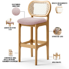 Kit 03 Banquetas Altas Para Cozinha Bancada Sala Tela Betta F