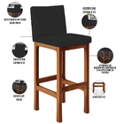 Kit 03 Banquetas Altas Para Cozinha Sala De Jantar Fixa Alya