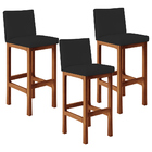 Kit 03 Banquetas Altas Para Cozinha Sala De Jantar Fixa Alya