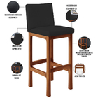 Kit 03 Banquetas Altas Para Cozinha Sala De Jantar Fixa Alya