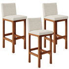 Kit 03 Banquetas Altas Para Cozinha Sala De Jantar Fixa Alya